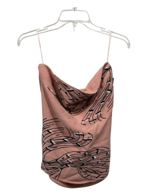 C/Meo Collective Size Medium Peach, Black & White Polyester Strapless Darted Top Peach, Black & White / Medium
