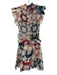 Sea New York Size Medium Blue, Pink, Red Cotton Shirred Quilted & Floral Dress Blue, Pink, Red / Medium