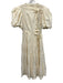 Ulla Johnson Size 6 Cream White Cotton Short Puff Sleeve Button Front Wrap Dress Cream White / 6