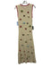 Callahan Size Large Cream, Red, Blue Cotton Blend Sleeveless Floral Midi Dress Cream, Red, Blue / Large