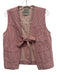 Damson Madder Size 10 Mauve & White Cotton Denim Tie Front Striped Vest Mauve & White / 10
