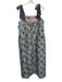 Buru Size Large Blue, Green, Pink Polyester Tie Straps Jacquard Maxi Dress Blue, Green, Pink / Large