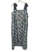 Buru Size Large Blue, Green, Pink Polyester Tie Straps Jacquard Maxi Dress Blue, Green, Pink / Large