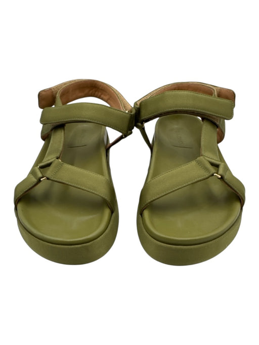 Ulla Johnson Shoe Size 39 Olive Green Textile & Leather open toe Satin Sandals Olive Green / 39