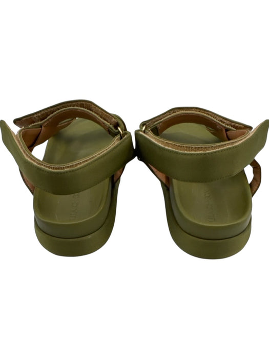 Ulla Johnson Shoe Size 39 Olive Green Textile & Leather open toe Satin Sandals Olive Green / 39