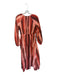 Asos Size 8 Orange & Rust Cotton Long Balloon Sleeve Ombre Maxi Dress Orange & Rust / 8