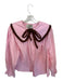 Damson Madder Size 12 Pink & Brown Cotton bib Long Balloon Sleeve Top Pink & Brown / 12