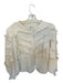 Vita Grace Size Est M Cream Cotton & Wool Long Balloon Sleeve Pom Pom Sweater Cream / Est M