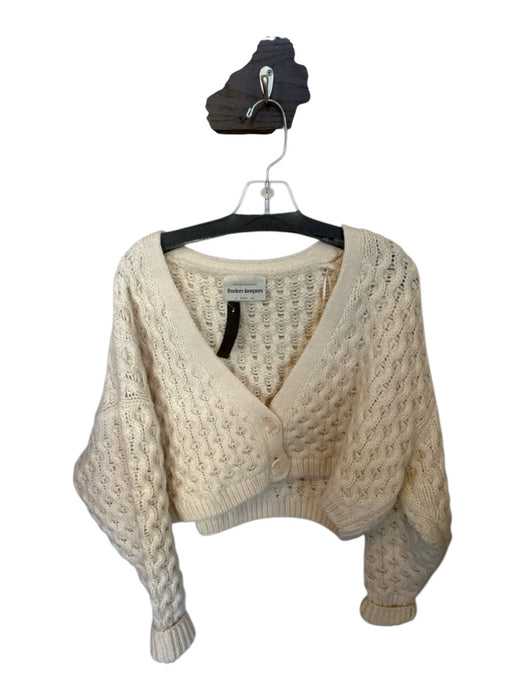 Finders Keepers Size 6 Cream Wool Blend Chunky Knit Long Balloon Sleeve Sweater Cream / 6