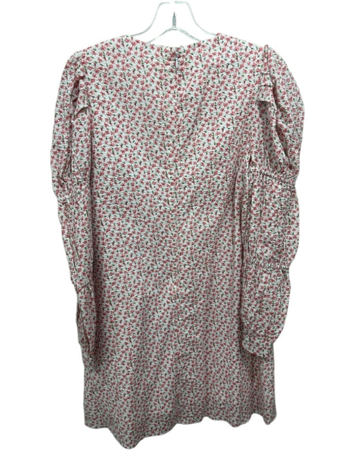 Hyacinth House Size Small Red, Green, White Cotton Long puff sleeve Floral Dress Red, Green, White / Small