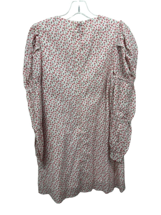 Hyacinth House Size Small Red, Green, White Cotton Long puff sleeve Floral Dress Red, Green, White / Small