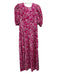 J Crew Collection Size 4 Hot Pink & White Viscose Blend Short Puff Sleeve Dress Hot Pink & White / 4