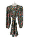 Smith & Quinn Size Medium Green & Multi Polyester Long Sleeve Floral Midi Dress Green & Multi / Medium