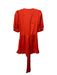 Alexis Size XS Orange Polyester V Neck 1/4 Button Short Puff Sleeve Romper Orange / XS