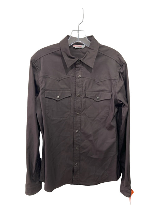 Prada Size M Brown Polyamide Solid Button Up Collared Men's Jacket M