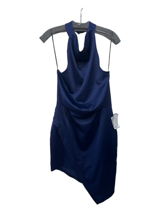 Elliatt Size L Navy Polyester One Shoulder Sleeveless Draped Detail Dress Navy / L