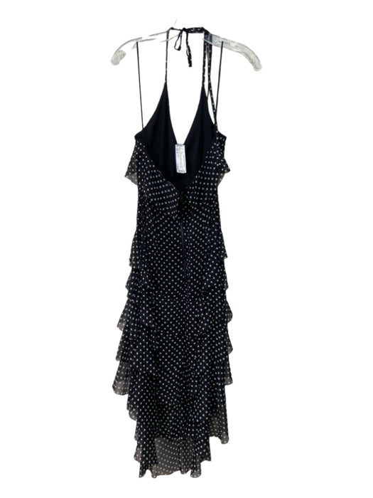 Alice + Olivia Size 8 Black & White Polyester Polka Dots One Shoulder Dress Black & White / 8