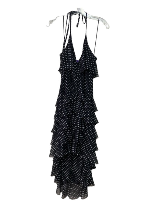 Alice + Olivia Size 8 Black & White Polyester Polka Dots One Shoulder Dress Black & White / 8