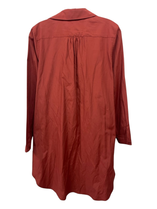Brochu Walker Size S Burnt Red Polyester Pockets Collared Long Sleeve Dress Burnt Red / S