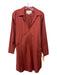 Brochu Walker Size S Burnt Red Polyester Pockets Collared Long Sleeve Dress Burnt Red / S