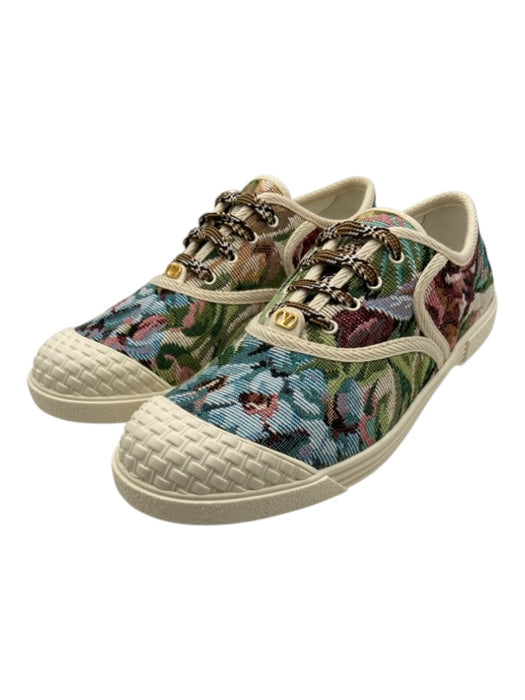 Valentino Garavani Shoe Size 39 Cream, Green, Multi textile upper Sneakers Cream, Green, Multi / 39