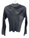 KZ_K STUDIO Size S Black & White Polyester Ribbed Knit Striped Mock Neck Top Black & White / S