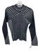 KZ_K STUDIO Size S Black & White Polyester Ribbed Knit Striped Mock Neck Top Black & White / S