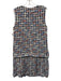 St. John Size 6 Red, Blue & Black Cotton Blend Houndstooth Tweed Dress Red, Blue & Black / 6