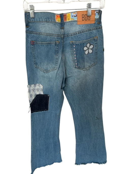 BDG Size 25 Med Wash & Multi Cotton Patchwork Smiley Face Jeans Med Wash & Multi / 25