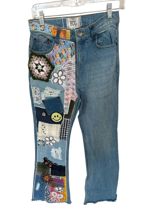 BDG Size 25 Med Wash & Multi Cotton Patchwork Smiley Face Jeans Med Wash & Multi / 25