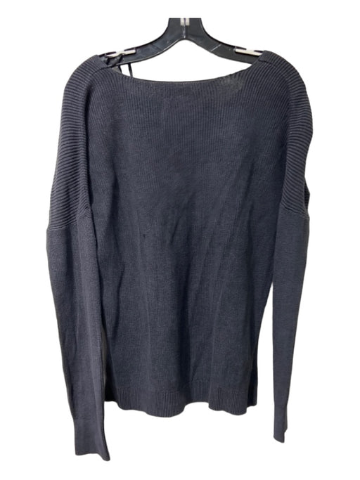 Rag & Bone Size S Dark Gray Cotton Ribbed V Neck Long Sleeve Side Split Sweater Dark Gray / S