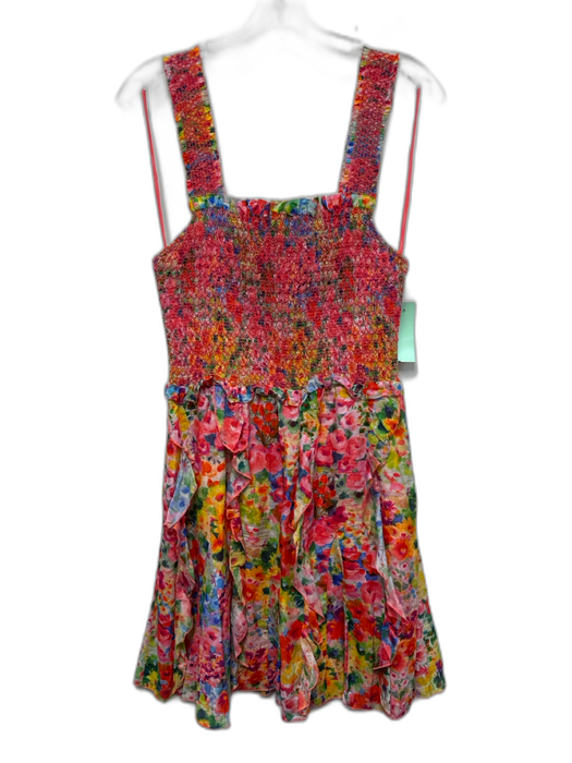 Alice + Olivia Size 10 Pink & Multi Cotton & Silk Floral Sleeveless Dress Pink & Multi / 10