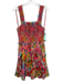 Alice + Olivia Size 10 Pink & Multi Cotton & Silk Floral Sleeveless Dress Pink & Multi / 10