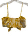 AMUR Size M Yellow & White Cotton Elastic Waistband Botanical Crop Short Set Yellow & White / M