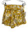 AMUR Size M Yellow & White Cotton Elastic Waistband Botanical Crop Short Set Yellow & White / M