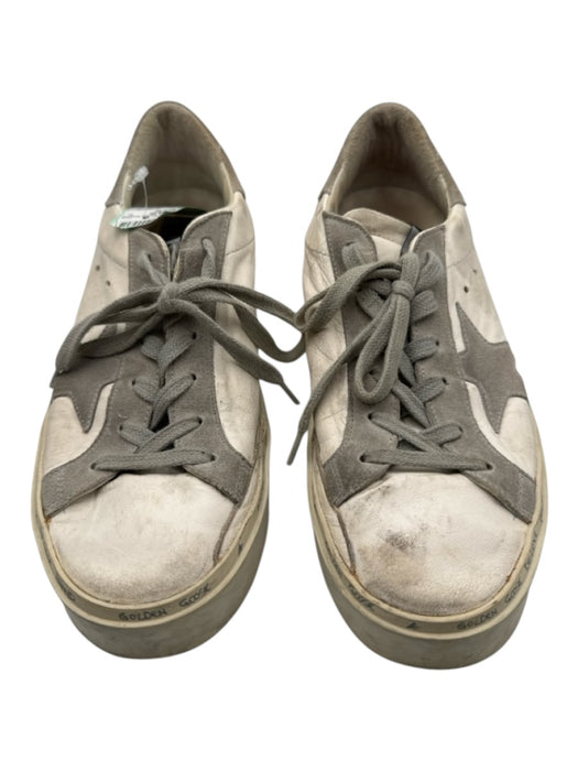 Golden Goose Shoe Size 38 White & Gray Leather Upper Suede Detail Sneakers White & Gray / 38