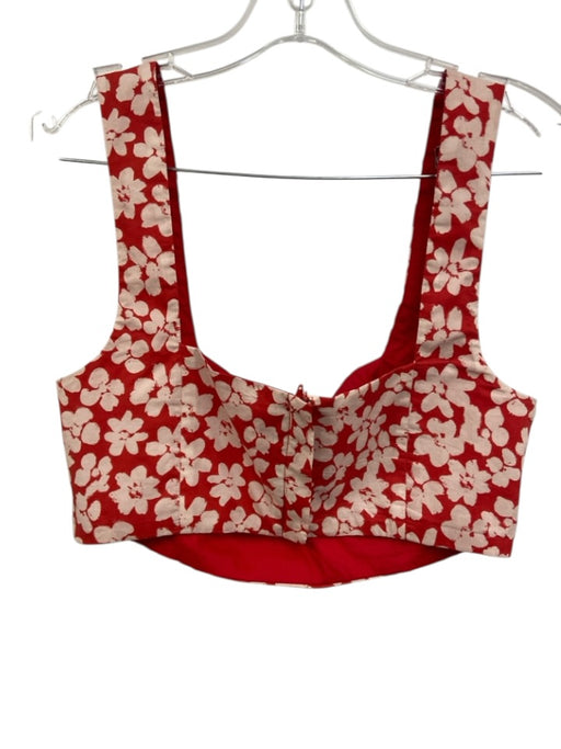 Fame and Partners Size 6 Red & Pink Missing Fabric Tag Floral Tiered Skirt Set Red & Pink / 6
