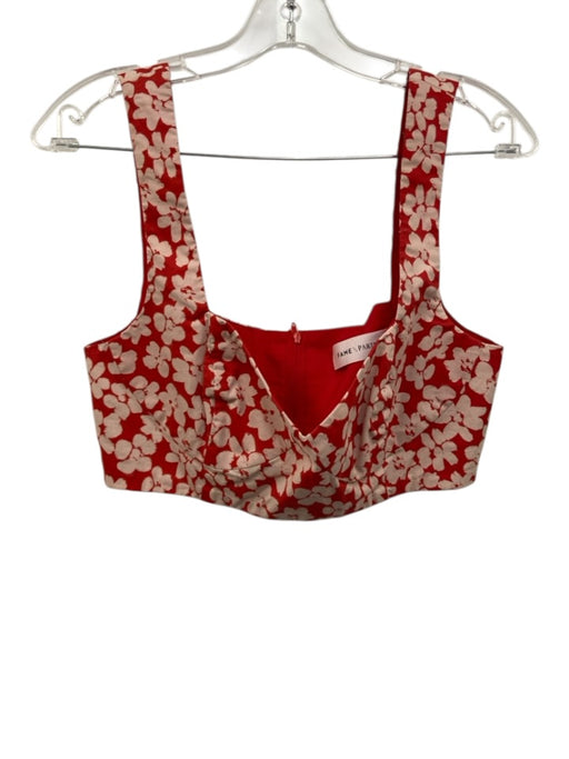 Fame and Partners Size 6 Red & Pink Missing Fabric Tag Floral Tiered Skirt Set Red & Pink / 6
