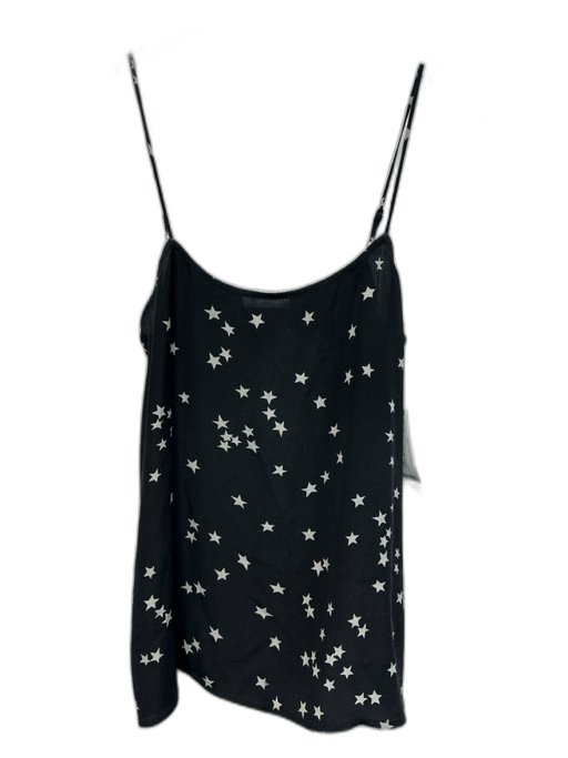Equipment Femme Size S Black & Cream White Silk Spaghetti Strap Star Tank Top Black & Cream White / S