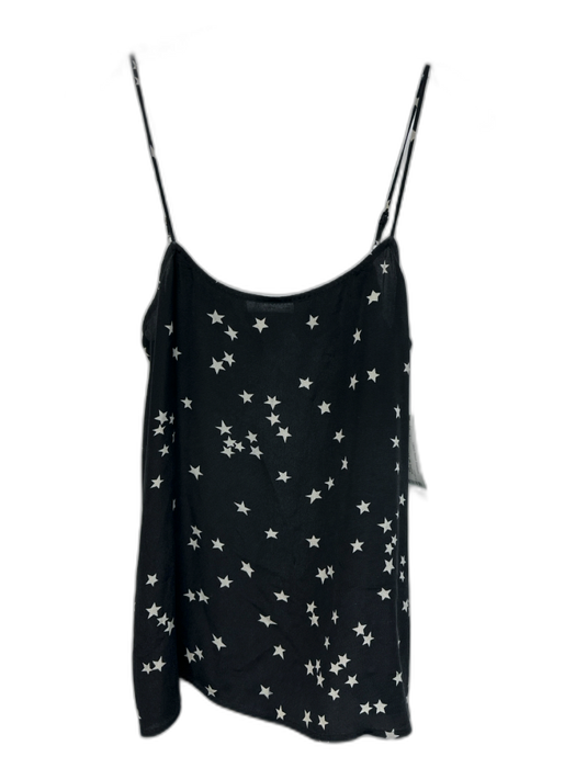 Equipment Femme Size S Black & Cream White Silk Spaghetti Strap Star Tank Top Black & Cream White / S