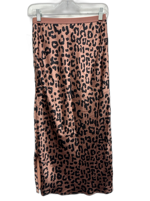 Cami NYC Size S Blush Pink & Black Silk Elastic Waistband Leopard Print Skirt Blush Pink & Black / S