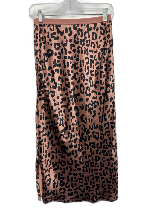 Cami NYC Size S Blush Pink & Black Silk Elastic Waistband Leopard Print Skirt Blush Pink & Black / S