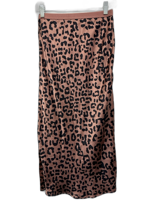Cami NYC Size S Blush Pink & Black Silk Elastic Waistband Leopard Print Skirt Blush Pink & Black / S