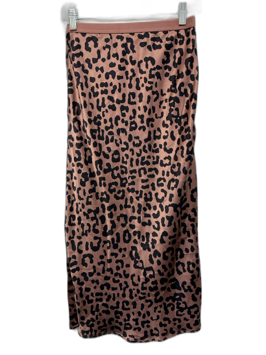 Cami NYC Size S Blush Pink & Black Silk Elastic Waistband Leopard Print Skirt Blush Pink & Black / S