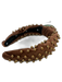 Lele Sadoughi Brown & Gold Knot Detail Metallic Beads Velvet Headband Brown & Gold