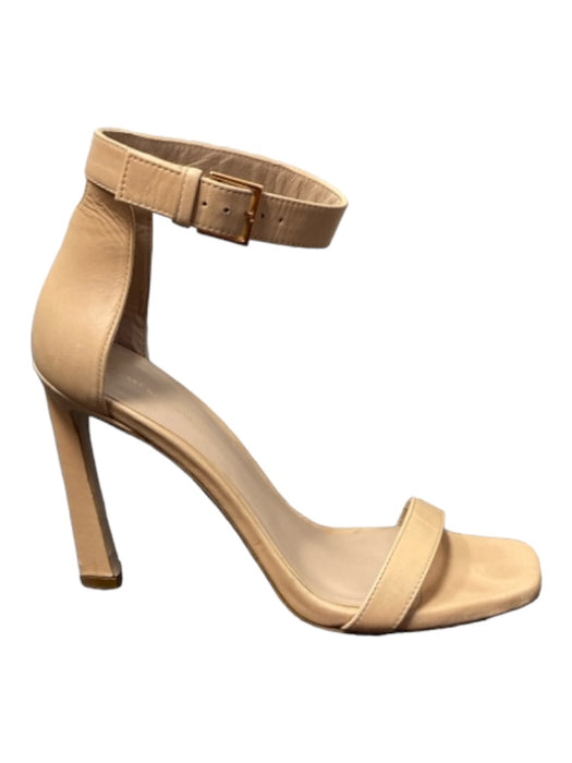 Stuart Weitzman Shoe Size 8.5 Tan Leather Square Toe Strappy Ankle Buckle Shoes Tan / 8.5
