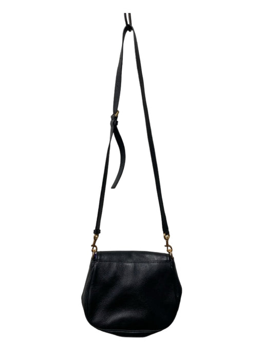 Marc Jacobs Black Pebbled Leather Flap Snap Closure Gold Hardware Crossbody Bag Black / S