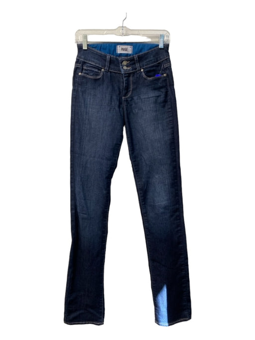 Paige Size 25 Dark Wash Cotton Blend Low Rise 2 button Zip Fly Jeans Dark Wash / 25