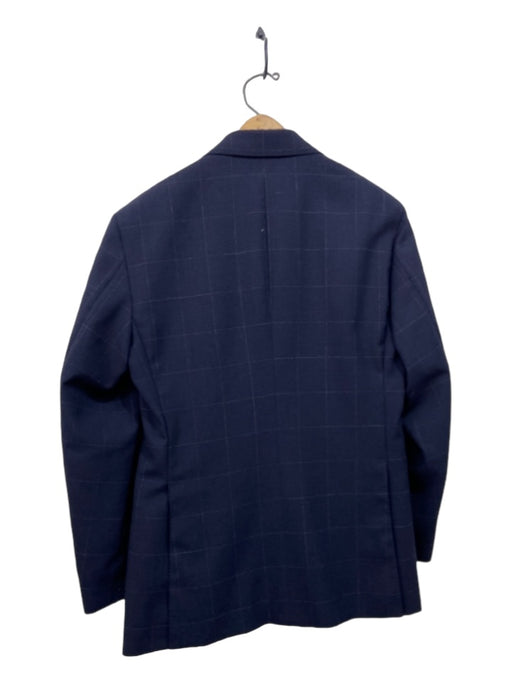 Sid Mashburn Navy Wool Blend Windowpane 2 Button Men's Suit Est 36