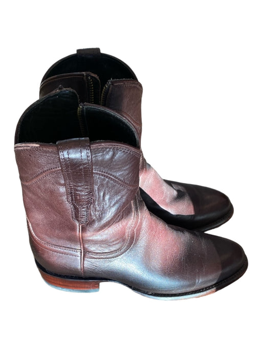Tecovas Shoe Size 7.5 Dark Brown Leather Solid Cowboy Men's Shoes 7.5
